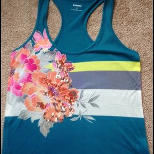 COPY - EXPRESS Floral Sequin Tank